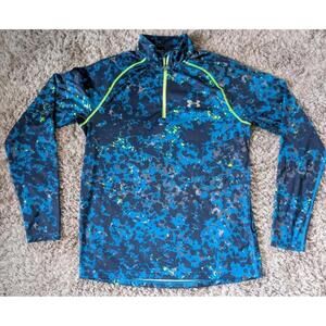 NEW UNDER ARMOUR UA PROMISE LAND 1/4 ZIP LONG SLEEVE MENS MEDIUM BLUE REFLECTIVE